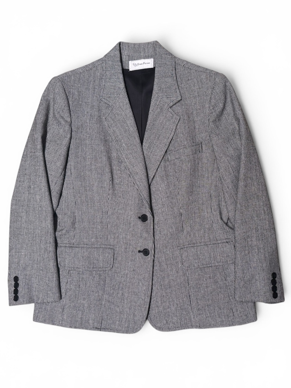 Evan Picone Houndstooth Wool Black & White Blazer Size M